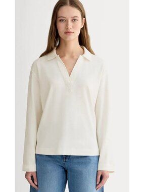 Everlane The Mariner Rugby Top Women's Size Large in Bone New With Tags!